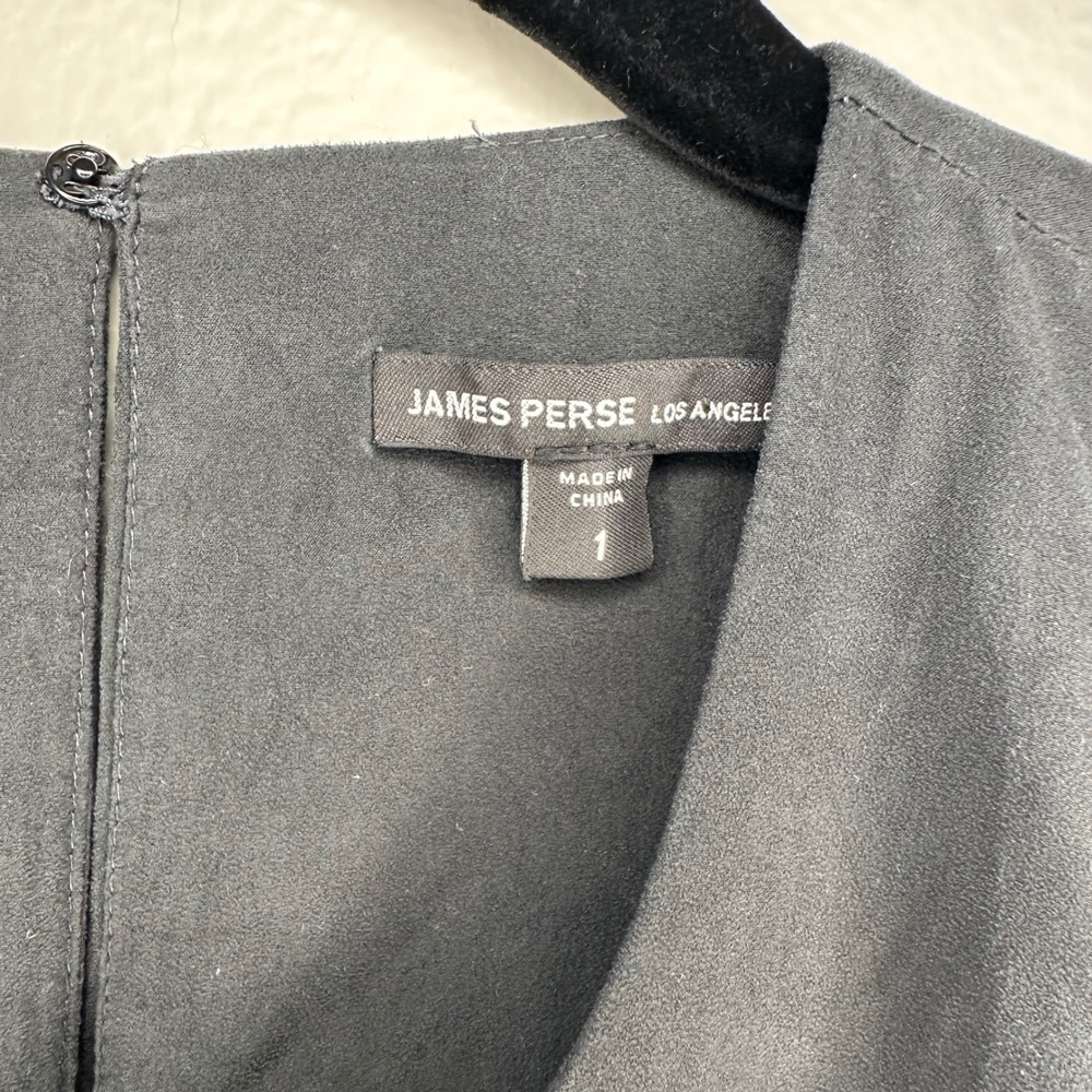 James‎ Perse Black Sueded Sleeveless Maxi Dress High Neck Pockets Sz 1 - Picture 5 of 10